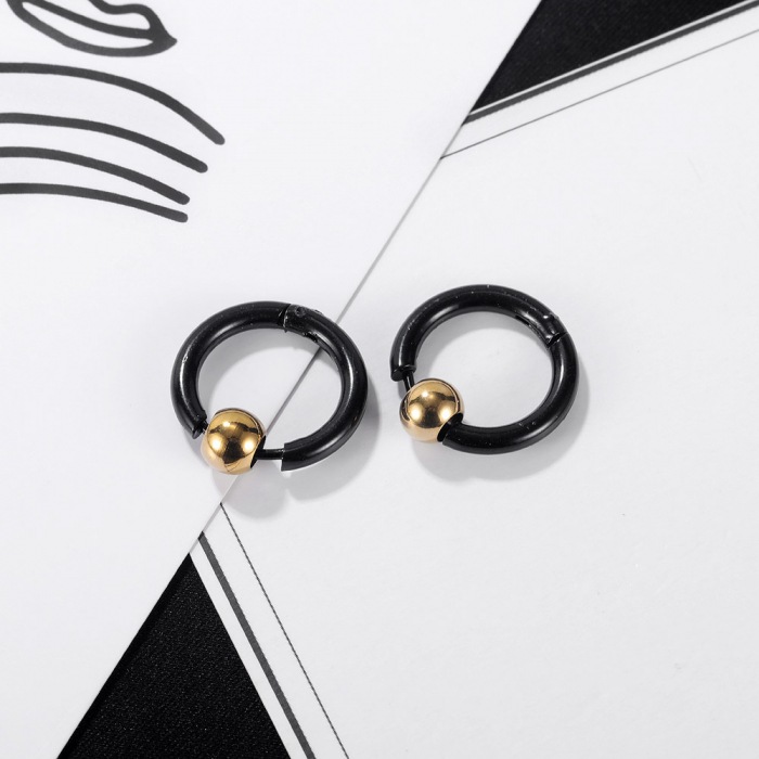 Cercei inox rotunzi Hip Hop [10]