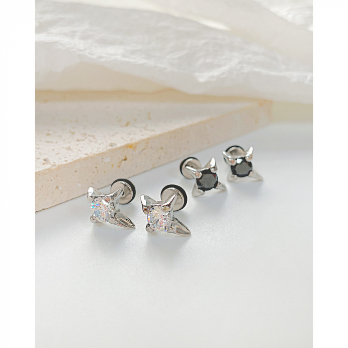 Cercei inox stelute cu zirconiu [4]
