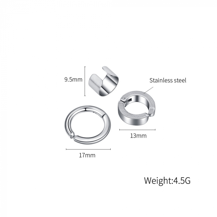 Set 3 cercei rotunzi din inox [3]