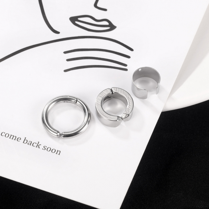 Set 3 cercei rotunzi din inox [6]