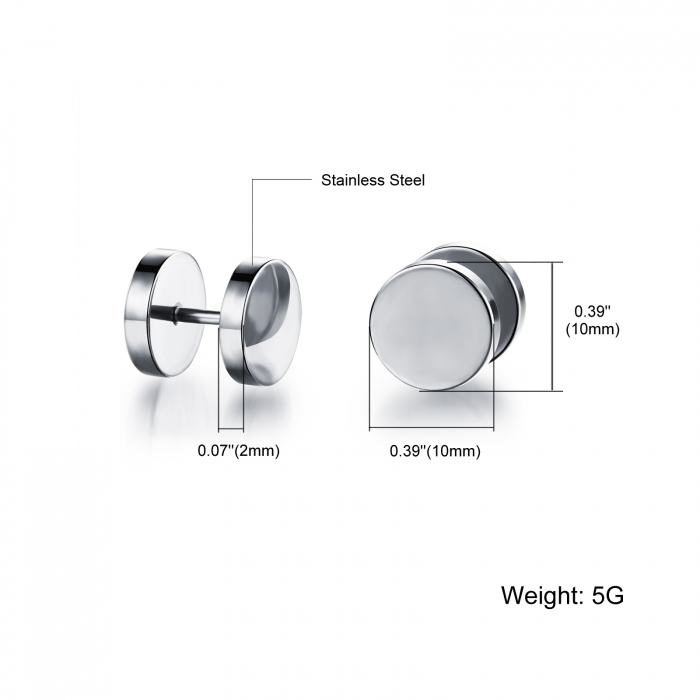 Cercei rotunzi simpli din inox [2]