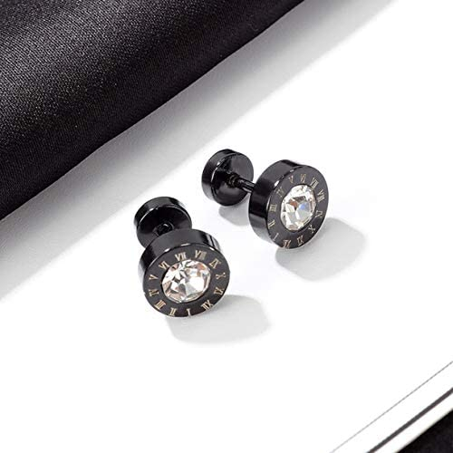 Cercei rotunzi din inox cu zirconii [3]