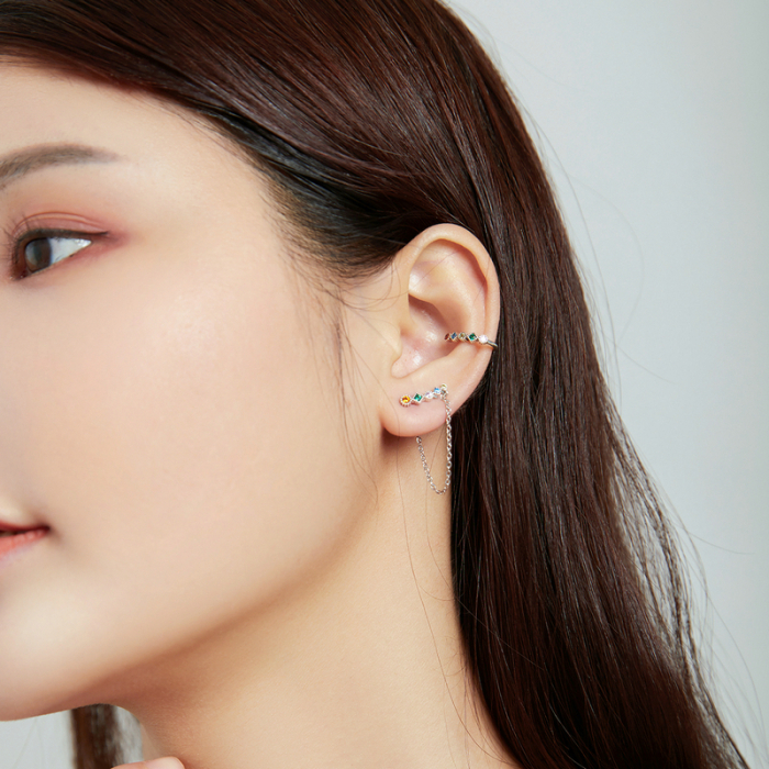 Cercel argint curcubeu [2]