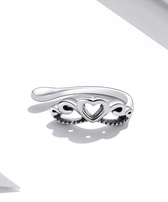 Cercel argint ear cuff Love Crown, pe ureche [12]