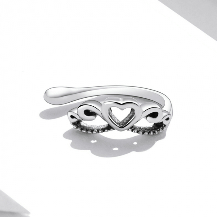 Cercel argint ear cuff Love Crown, pe ureche [5]
