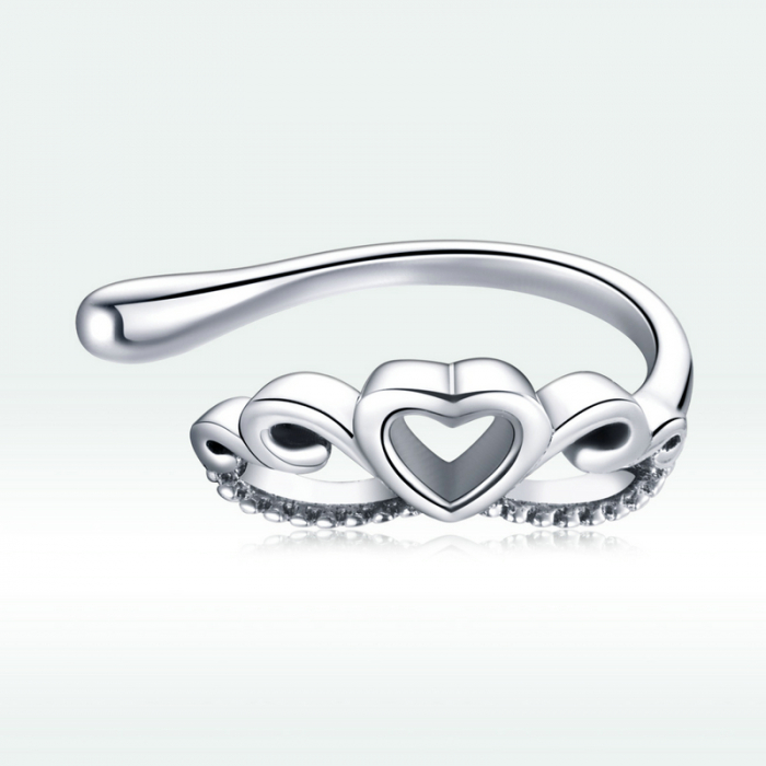 Cercel argint ear cuff Love Crown, pe ureche [14]