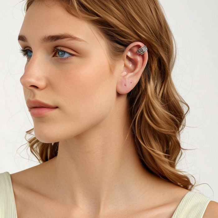 Cercel argint mana schelet [6]