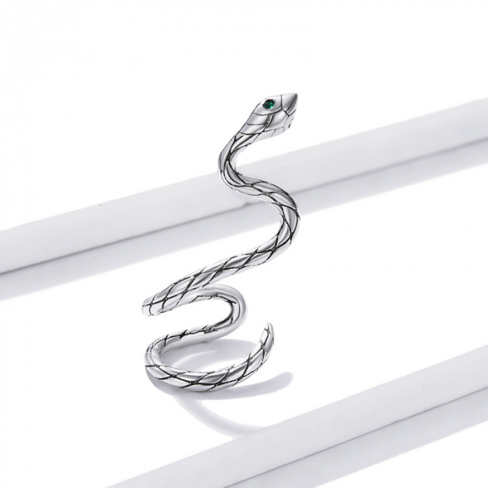 Cercel argint ear cuff sarpe, pe ureche [3]