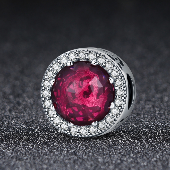 Charm argint 925 cu cristal rubin si zirconii albe - Be Elegant PST0078 [2]