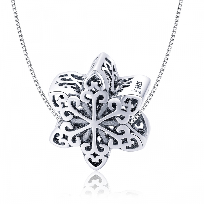 Talisman argint 925 cu fulg de nea Snowflake - Be Nature PST0133 [5]