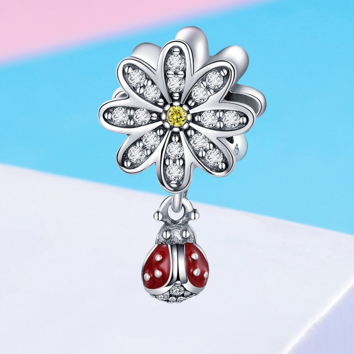 Charm argint 925 cu floare si gargarita - Be Lucky PST0134 [5]