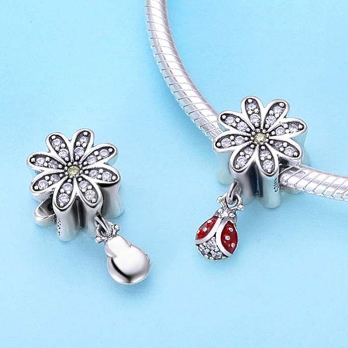 Charm argint 925 cu floare si gargarita - Be Lucky PST0134 [4]