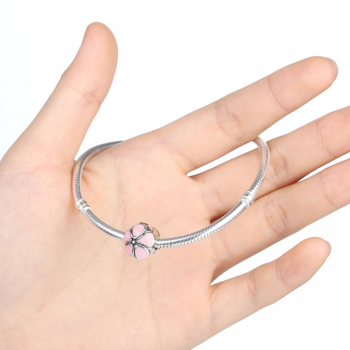 Charm argint 925 cu floricele roz - Be Nature PST0018 [3]