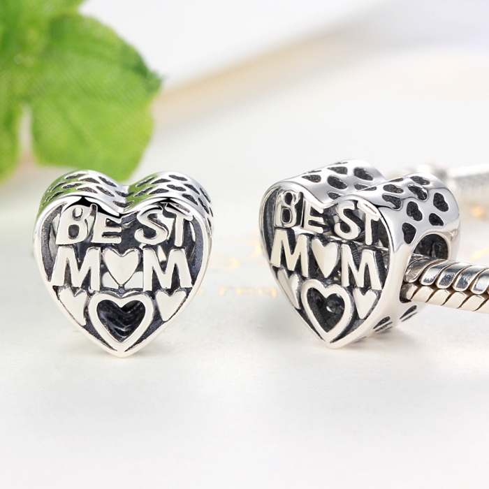 Charm argint 925 cu inimioara Best Mom - Be in Love PST0034 [2]