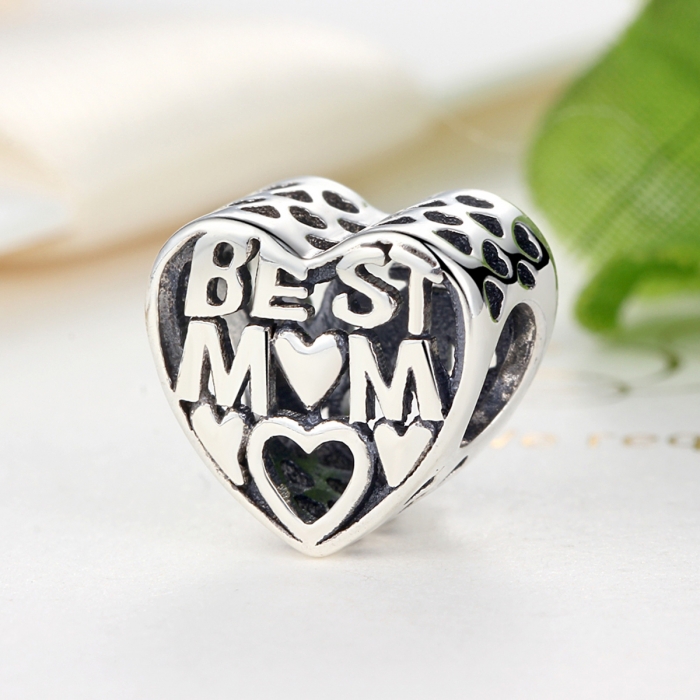 Charm argint 925 cu inimioara Best Mom - Be in Love PST0034 [4]