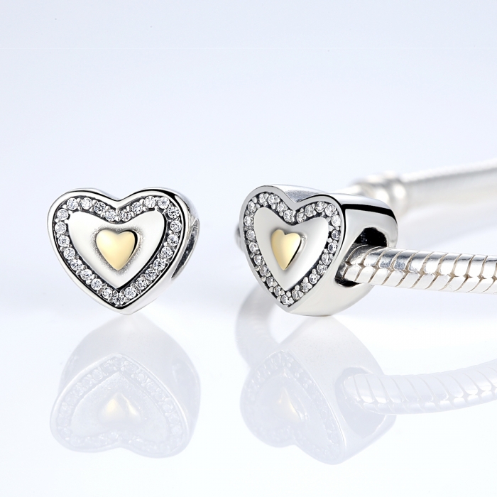 Charm argint 925 cu inimioara si zirconii - Be in Love PST0016 [2]