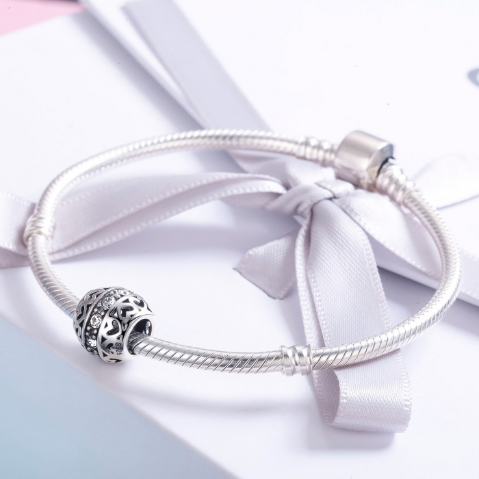 Charm argint 925 cu inimioare si zirconii albe- Be in Love PST0117 [3]
