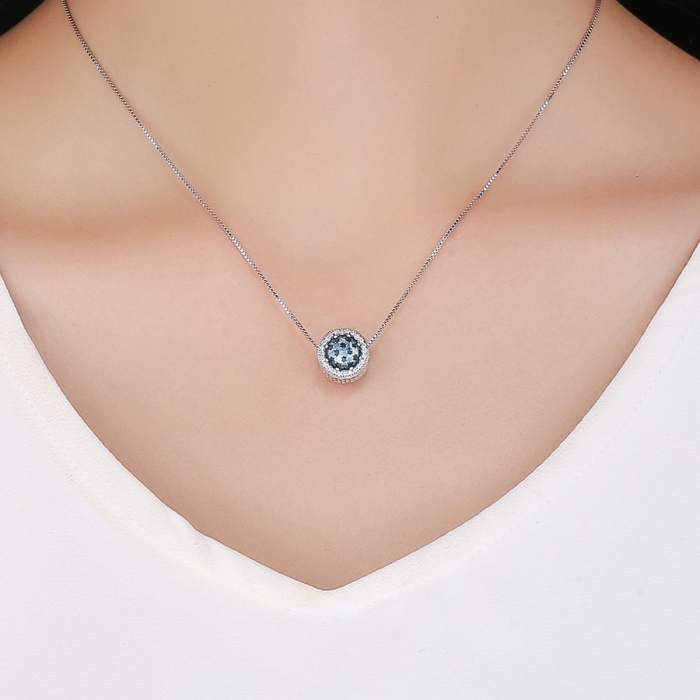 Charm argint 925 cu stelute albastre si zirconii albe - Be Nature PST0135 [3]