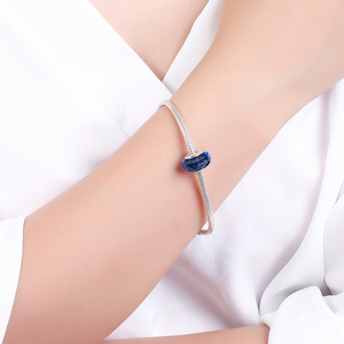 Charm argint 925 cu sticla albastra multifatetata - Be Elegant PST0094 [5]