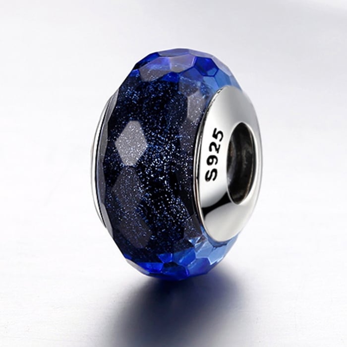 Charm argint 925 cu sticla albastra multifatetata - Be Elegant PST0094 [4]