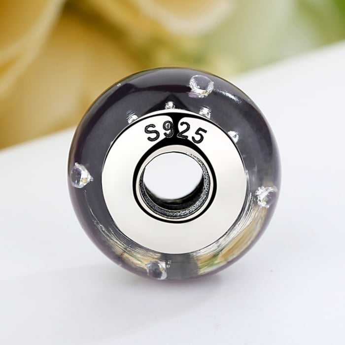 Charm argint 925 cu sticla mov - Be Elegant PST0060 [5]