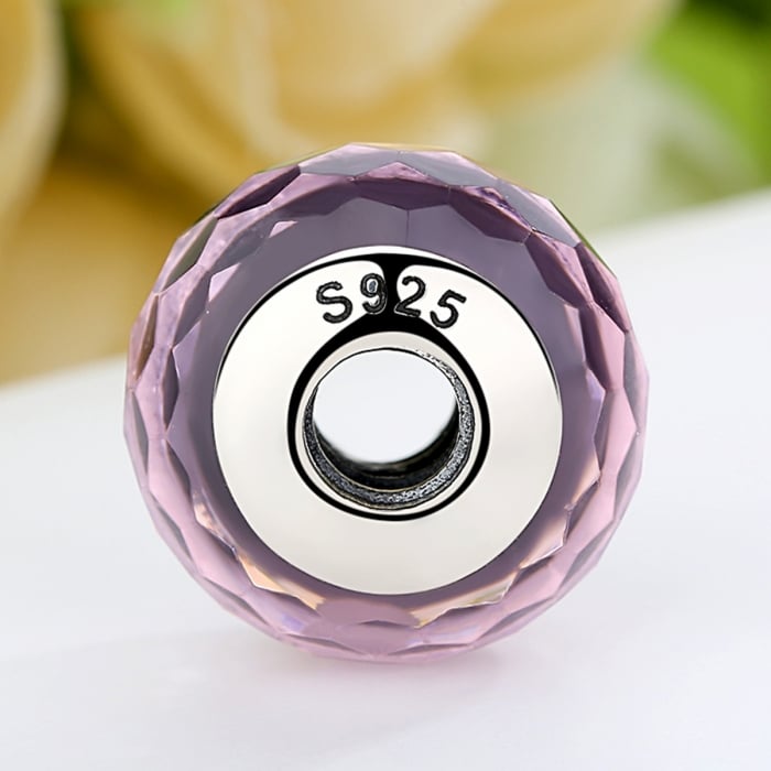 Charm argint 925 cu sticla roz - Be Elegant PST0064 [4]