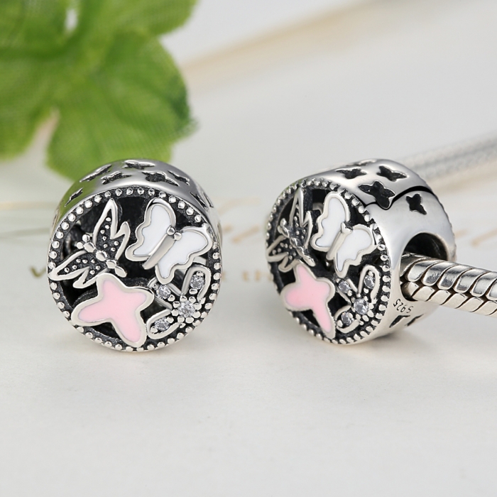 Charm argint 925 fluturasi cu zirconii albe - Be Nature PST0037 [2]