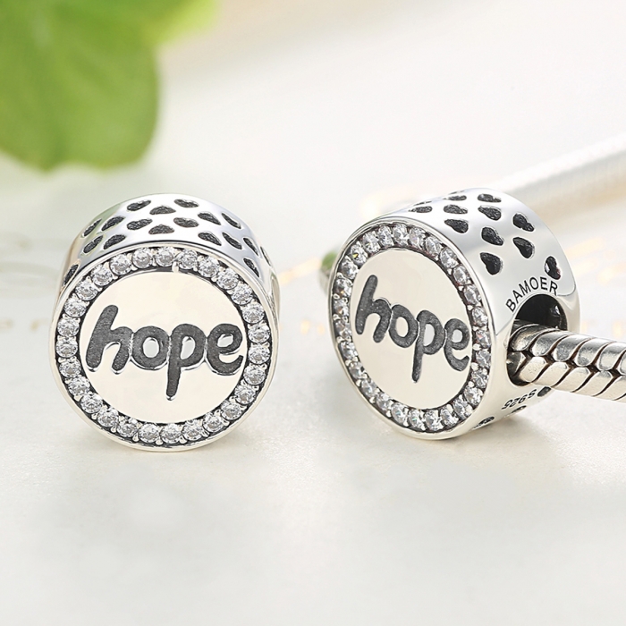 Charm argint 925 Hope-Speranta cu zirconii albe - Be Elegant PST0057 [3]