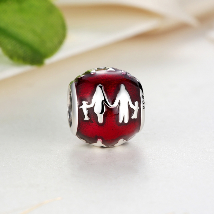 Charm argint 925 rosu Familia Mea - My Family PST0017 [3]