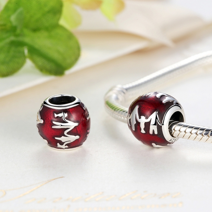 Charm argint 925 rosu Familia Mea - My Family PST0017 [2]