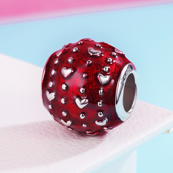 Charm argint 925rosu cu inimioare - Be in Love PST0111 [4]