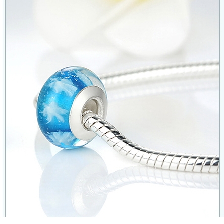 Charm fantezie bleu cu fulgi de zapada PST0007 [3]