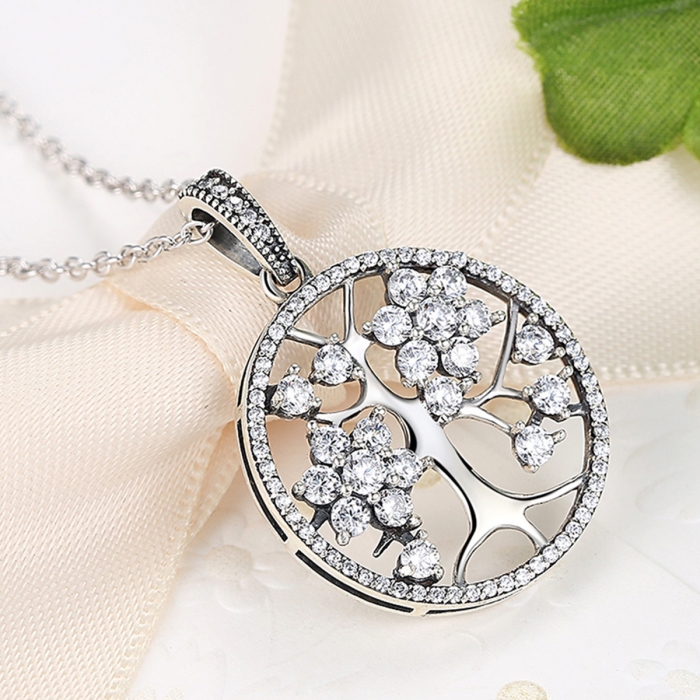 Colier argint 925 cu copacul vietii si zirconii albe - Be Nature  CST0001 [4]