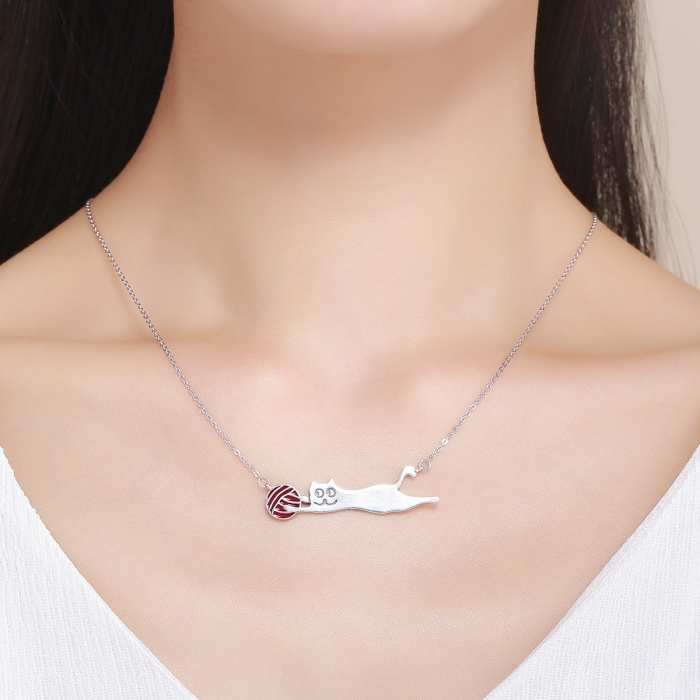 Colier argint 925 cu pisicuta jucausa si ghem - Be Nature CST0007 [7]