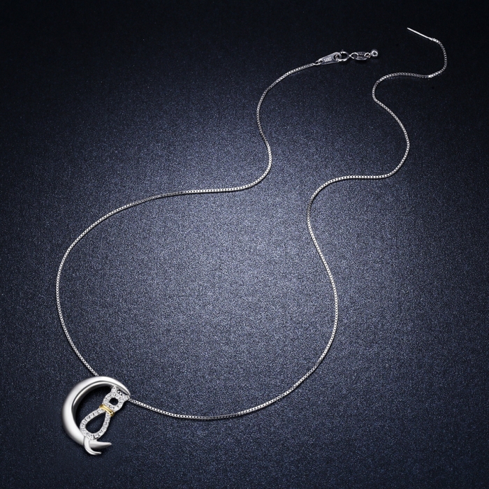 Colier argint 925 cu semiluna, pisicuta si zirconii - Be Nature CST0004 [7]