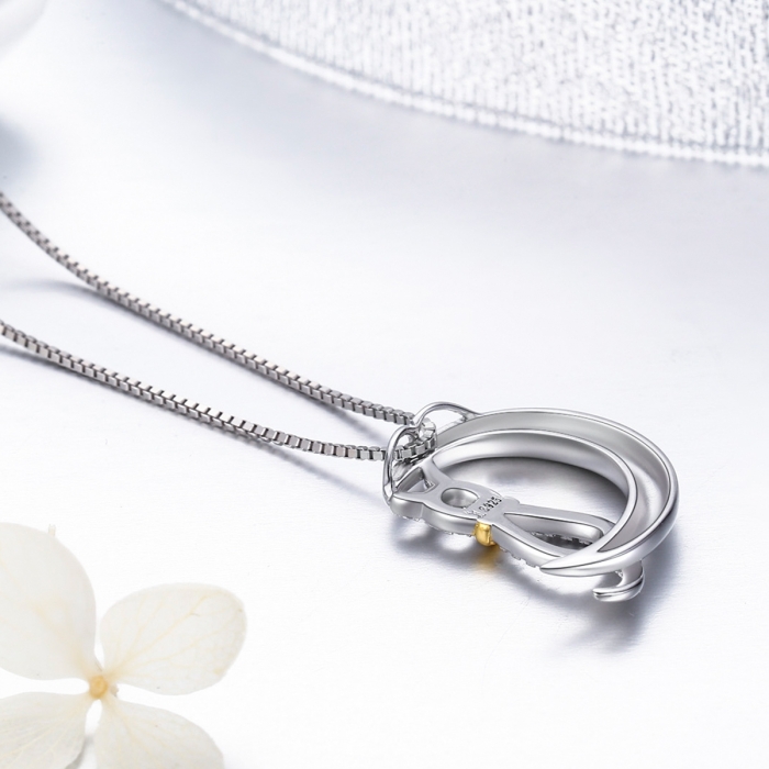 Colier argint 925 cu semiluna, pisicuta si zirconii - Be Nature CST0004 [5]