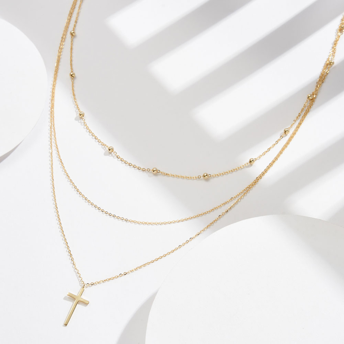 Colier cruciulita argint 925 placat cu aur 14K [5]