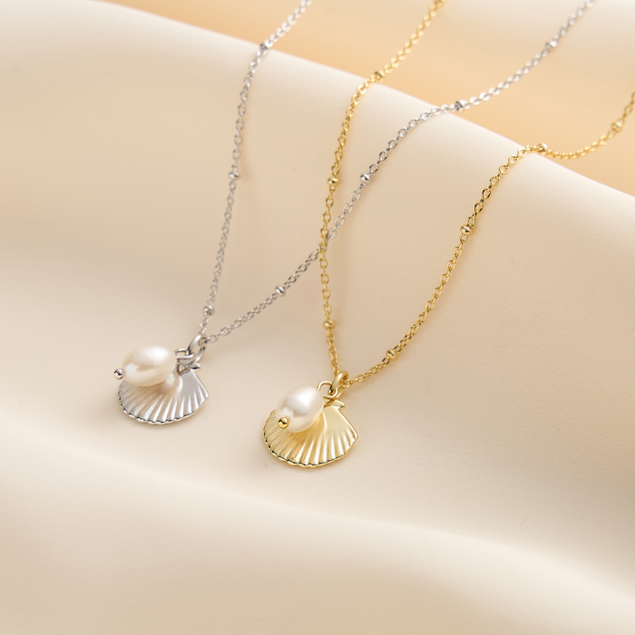 Colier argint 925 placat cu aur 14K cu perle naturale [5]