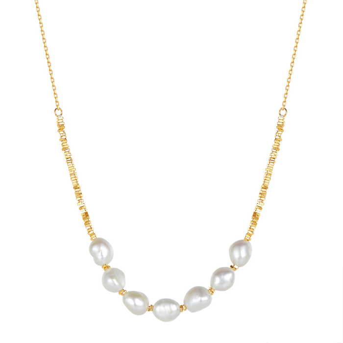 Colier argint 925 placat cu aur 14K cu perle naturale [1]