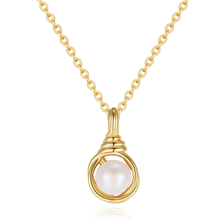 Colier argint 925 placat cu aur 14K cu perle naturale [1]
