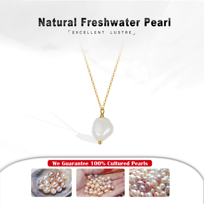 Colier argint 925 placat cu aur 14K cu perle naturale [6]