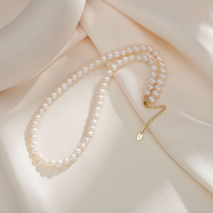 Colier argint 925 placat cu aur 14K cu perle naturale [4]