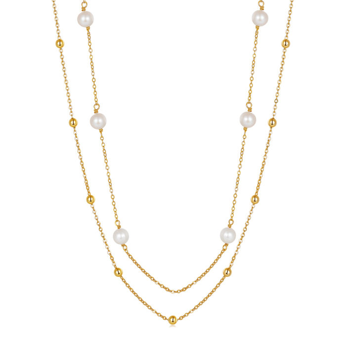 Colier argint 925 placat cu aur 14K cu perle naturale [1]