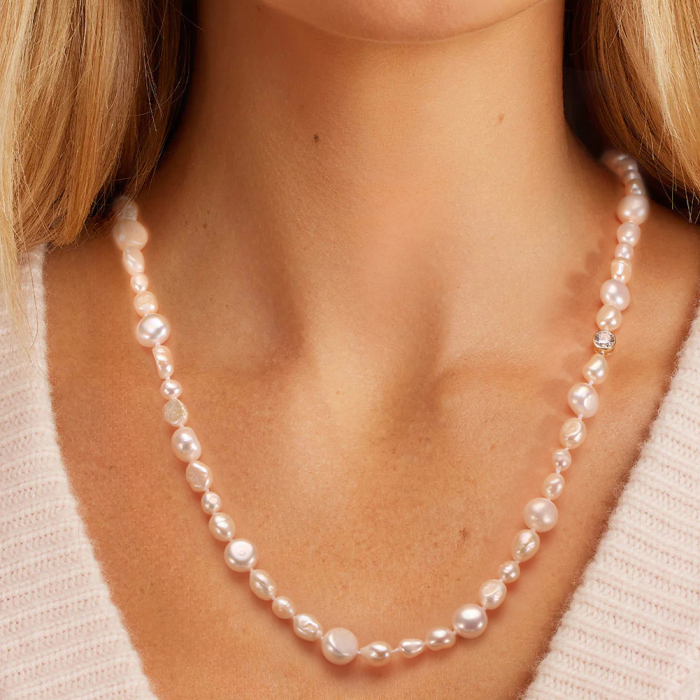 Colier argint 925 placat cu aur 14K cu perle naturale [2]