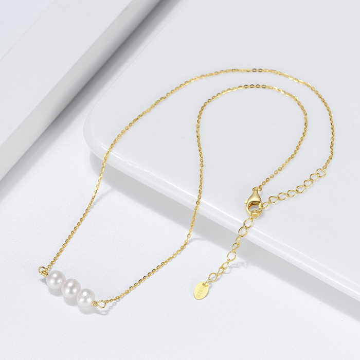 Colier argint 925 placat cu aur 14K cu perle naturale [3]
