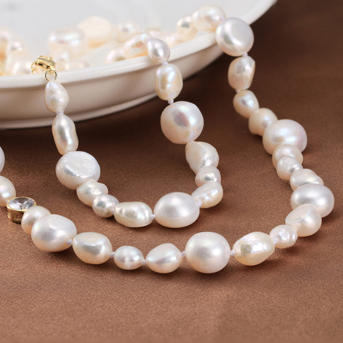 Colier argint 925 placat cu aur 14K cu perle naturale [5]