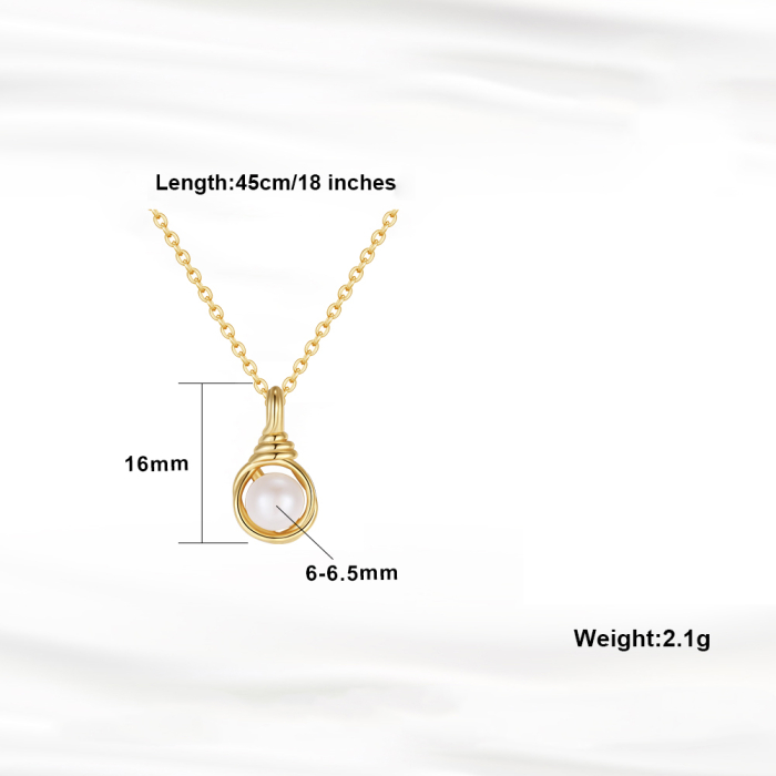 Colier argint 925 placat cu aur 14K cu perle naturale [6]