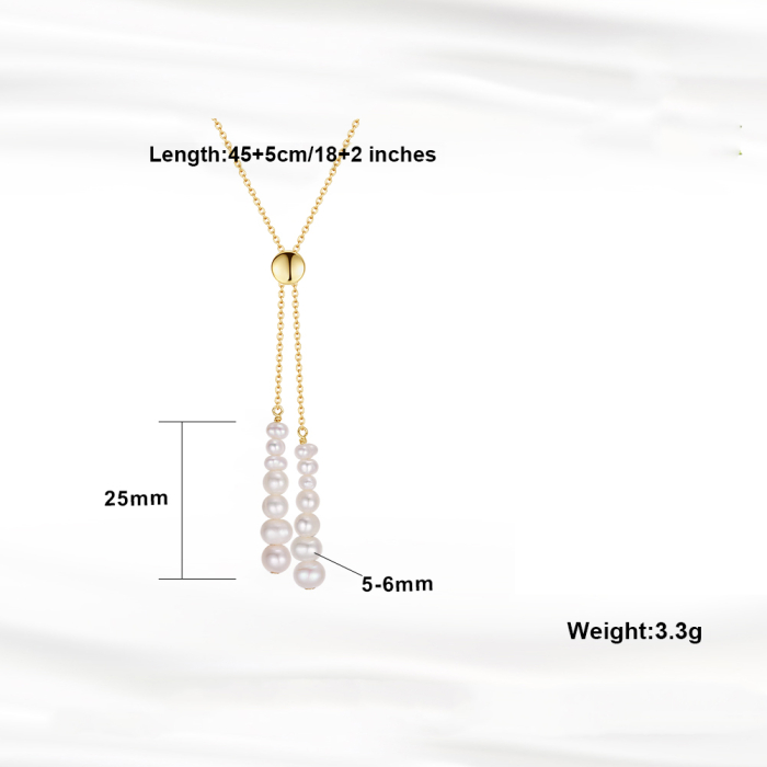 Set colier, cercei si inel argint 925 placat cu aur 14K cu perle naturale [8]