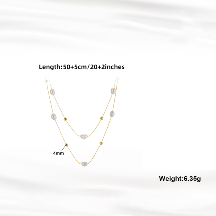 Colier argint 925 placat cu aur 14K cu perle naturale [5]