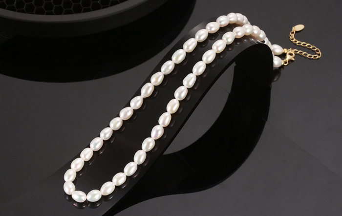 Colier argint 925 placat cu aur 14K cu perle naturale [5]